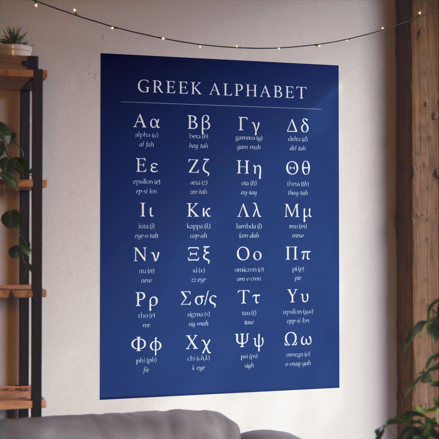 Greek Alphabet - Dark Blue Matte Vertical Posters