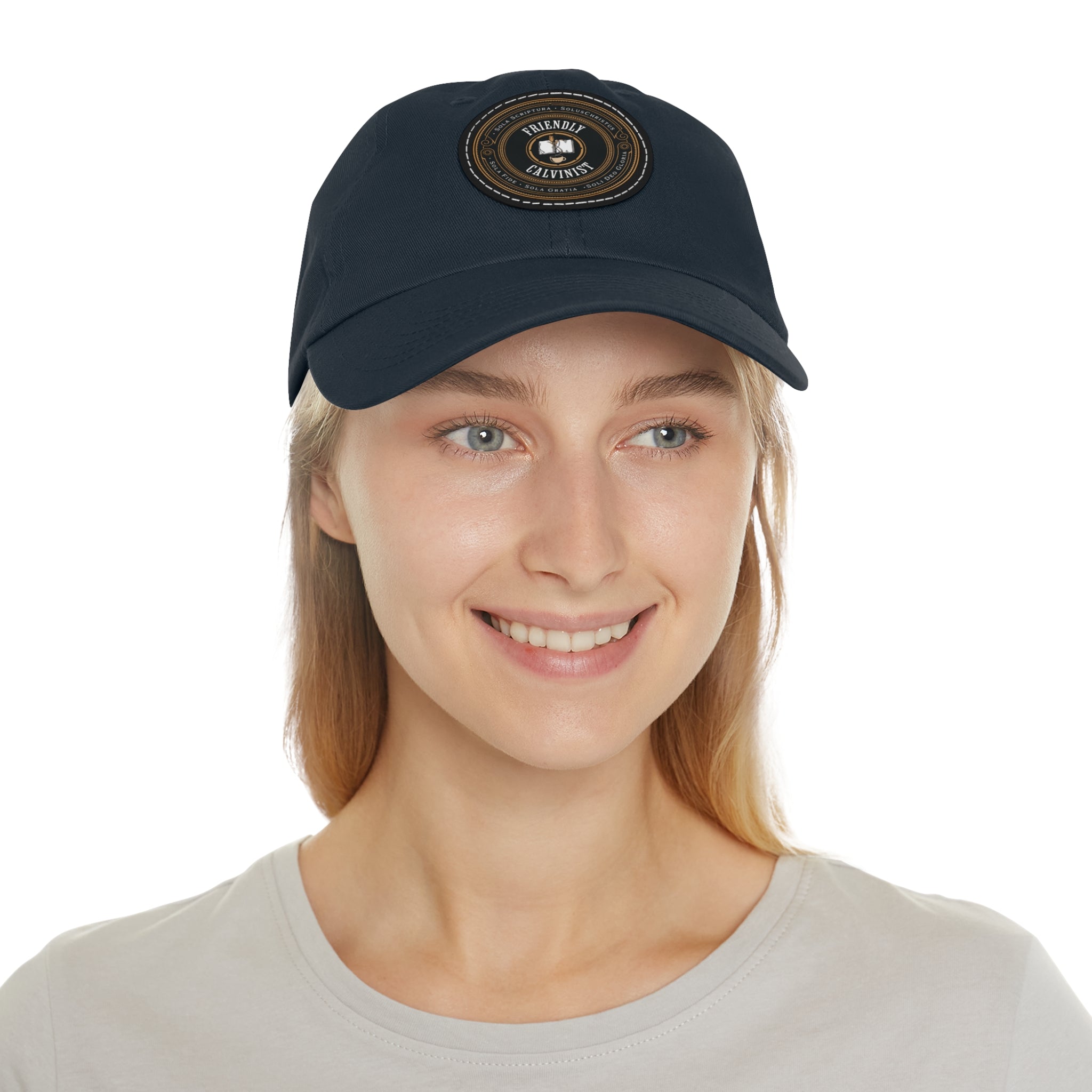 Friendly Calvinist - Dad Hat with Round Leather Patch