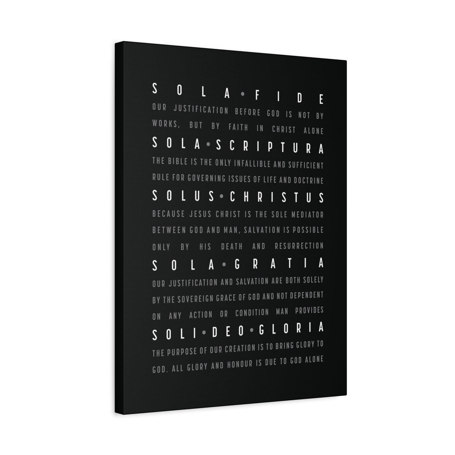 The Five Solas - Canvas Print