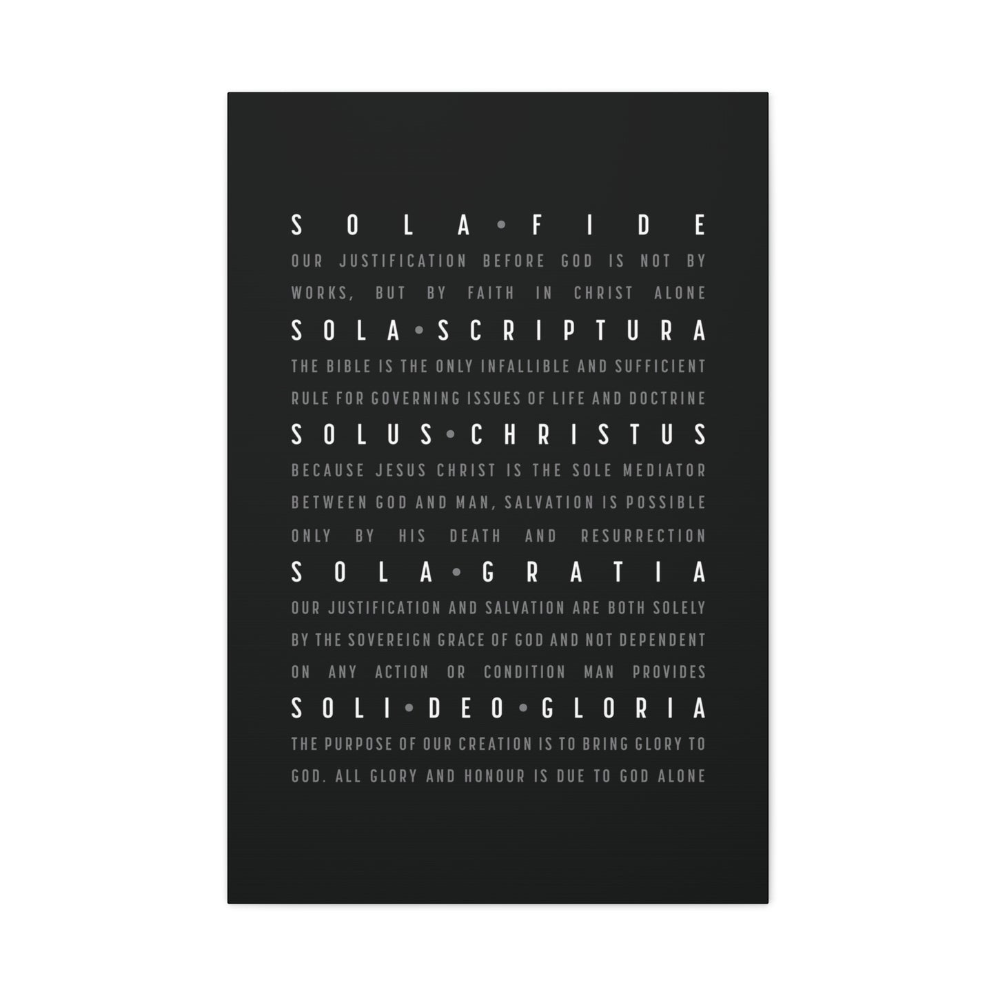 The Five Solas - Canvas Print