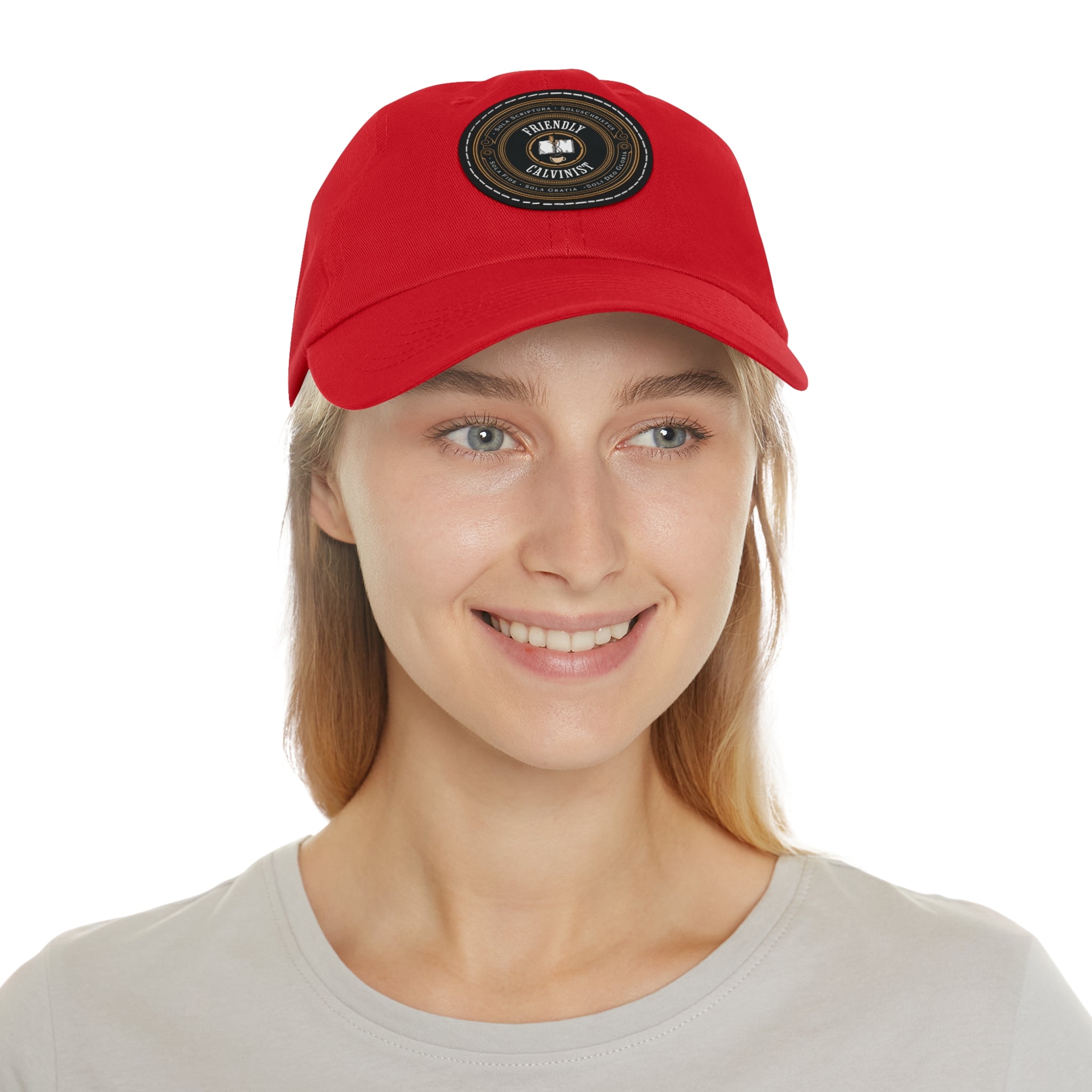 Friendly Calvinist - Dad Hat with Round Leather Patch