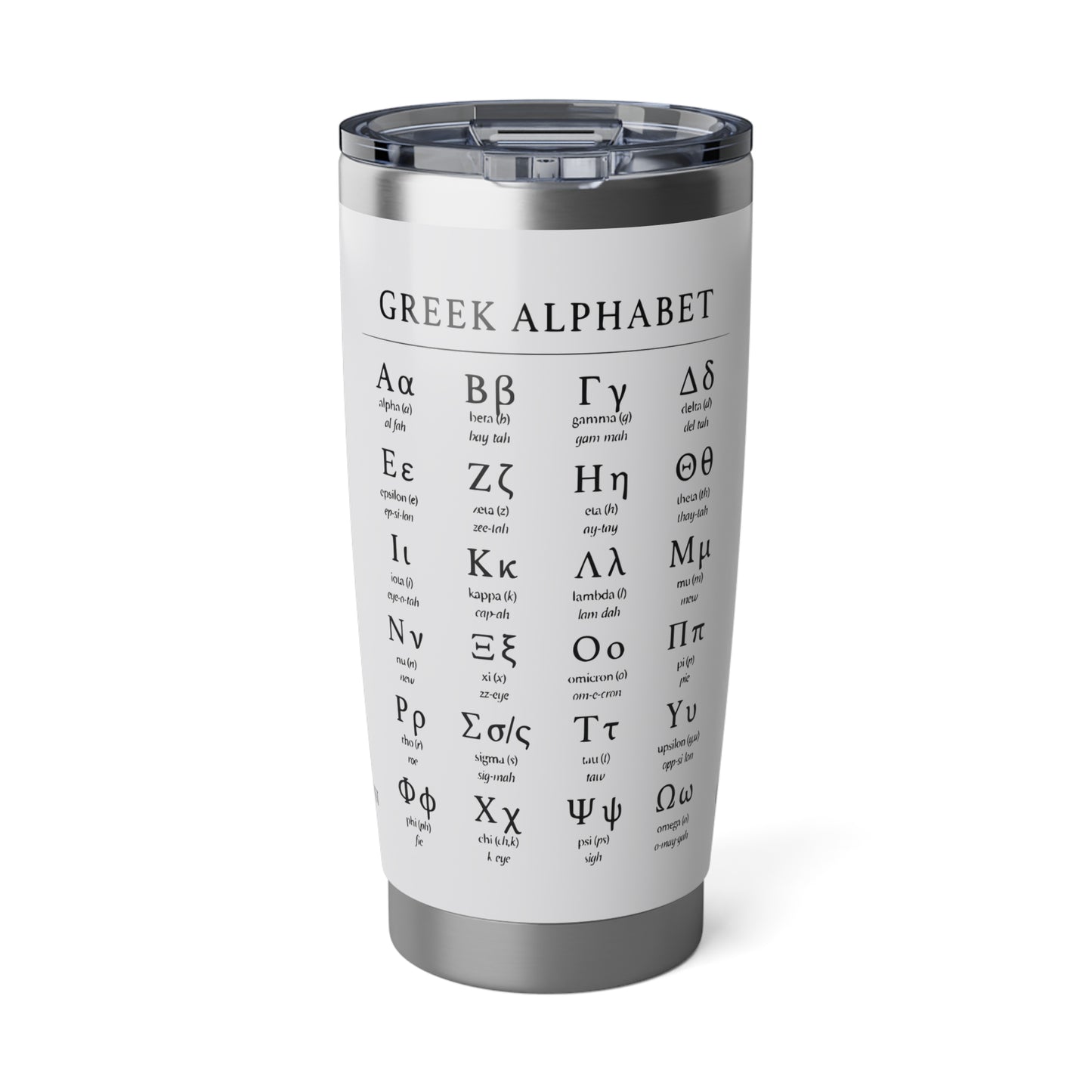 Greek Alphabet 20oz Tumbler