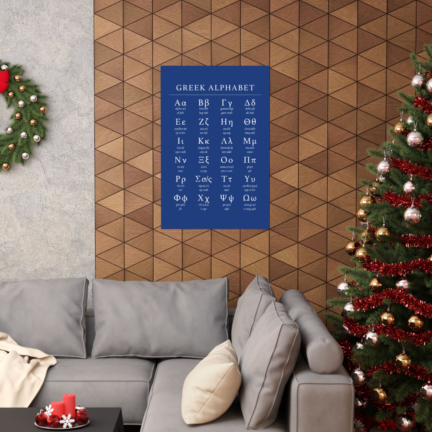 Greek Alphabet - Dark Blue Matte Vertical Posters
