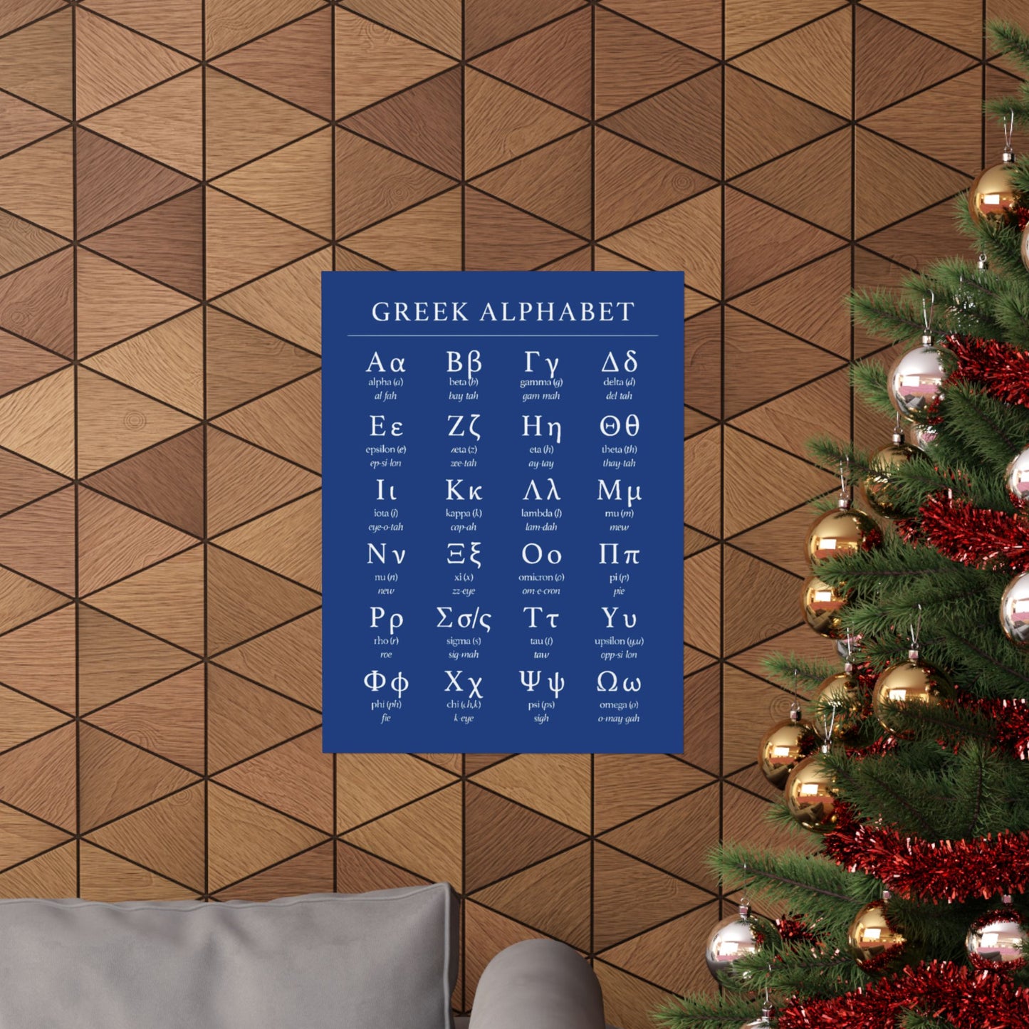 Greek Alphabet - Dark Blue Matte Vertical Posters