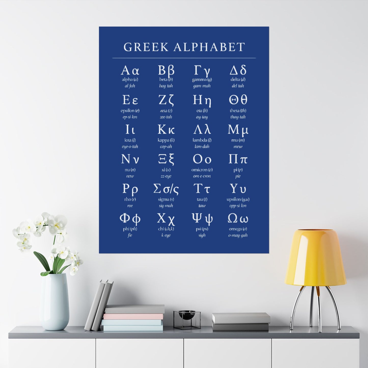 Greek Alphabet - Dark Blue Matte Vertical Posters