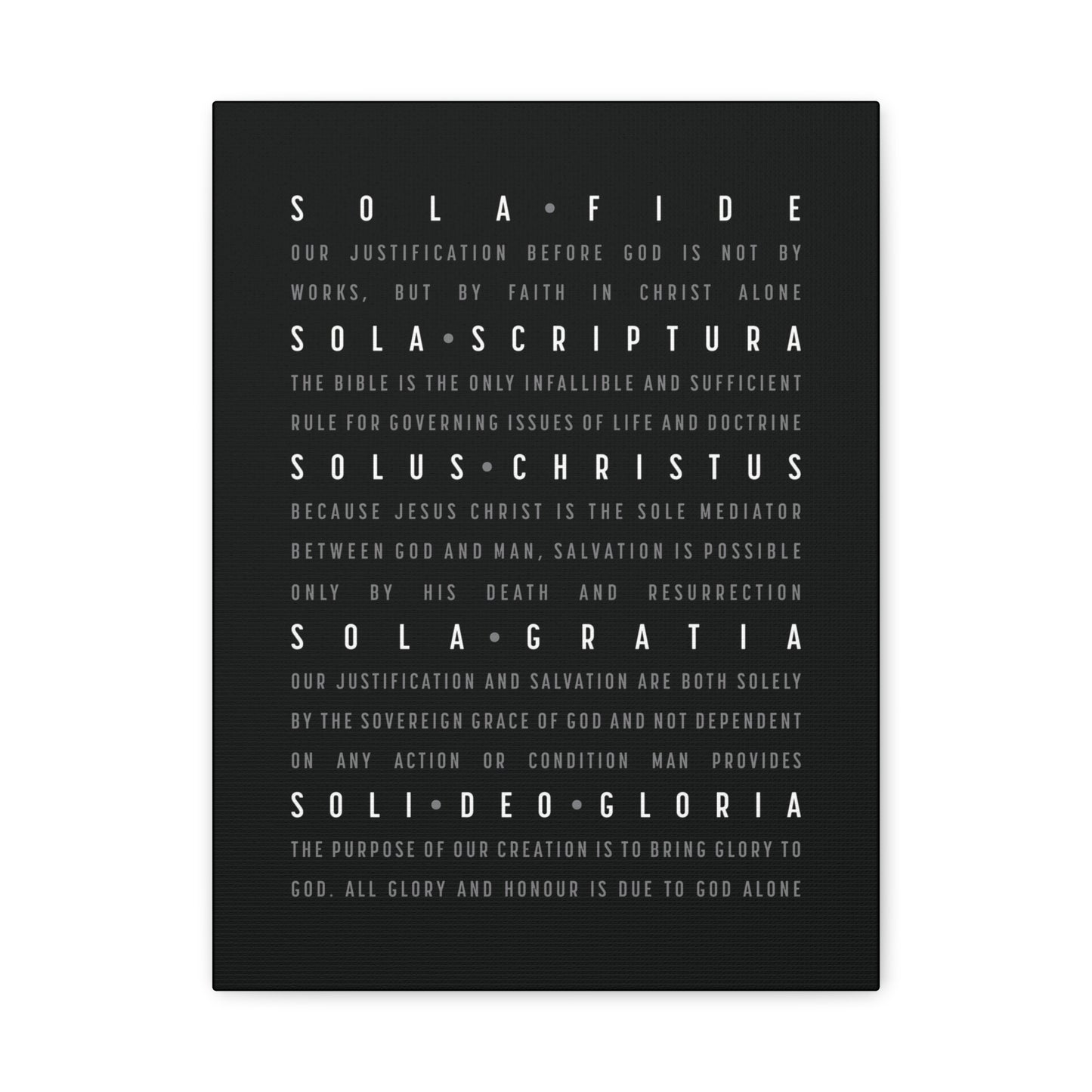 The Five Solas - Canvas Print