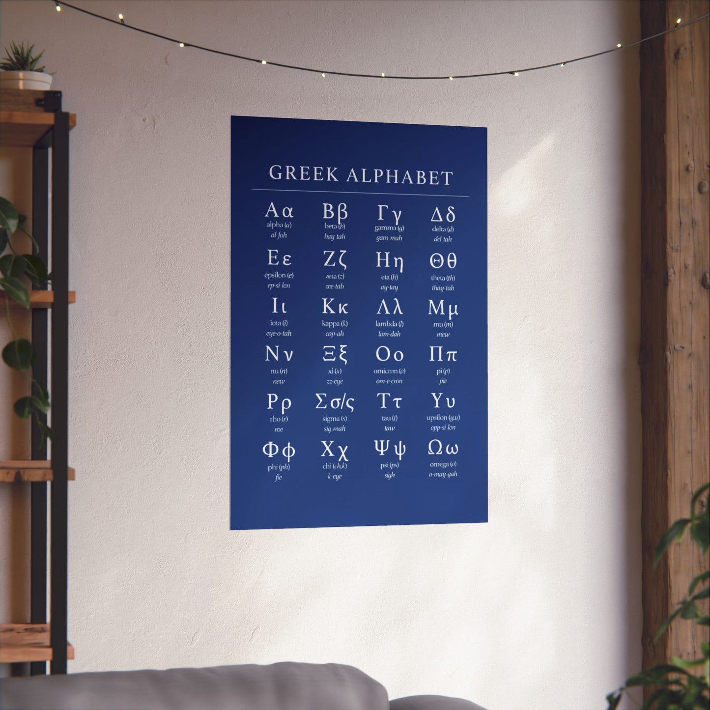 Greek Alphabet - Dark Blue Matte Vertical Posters
