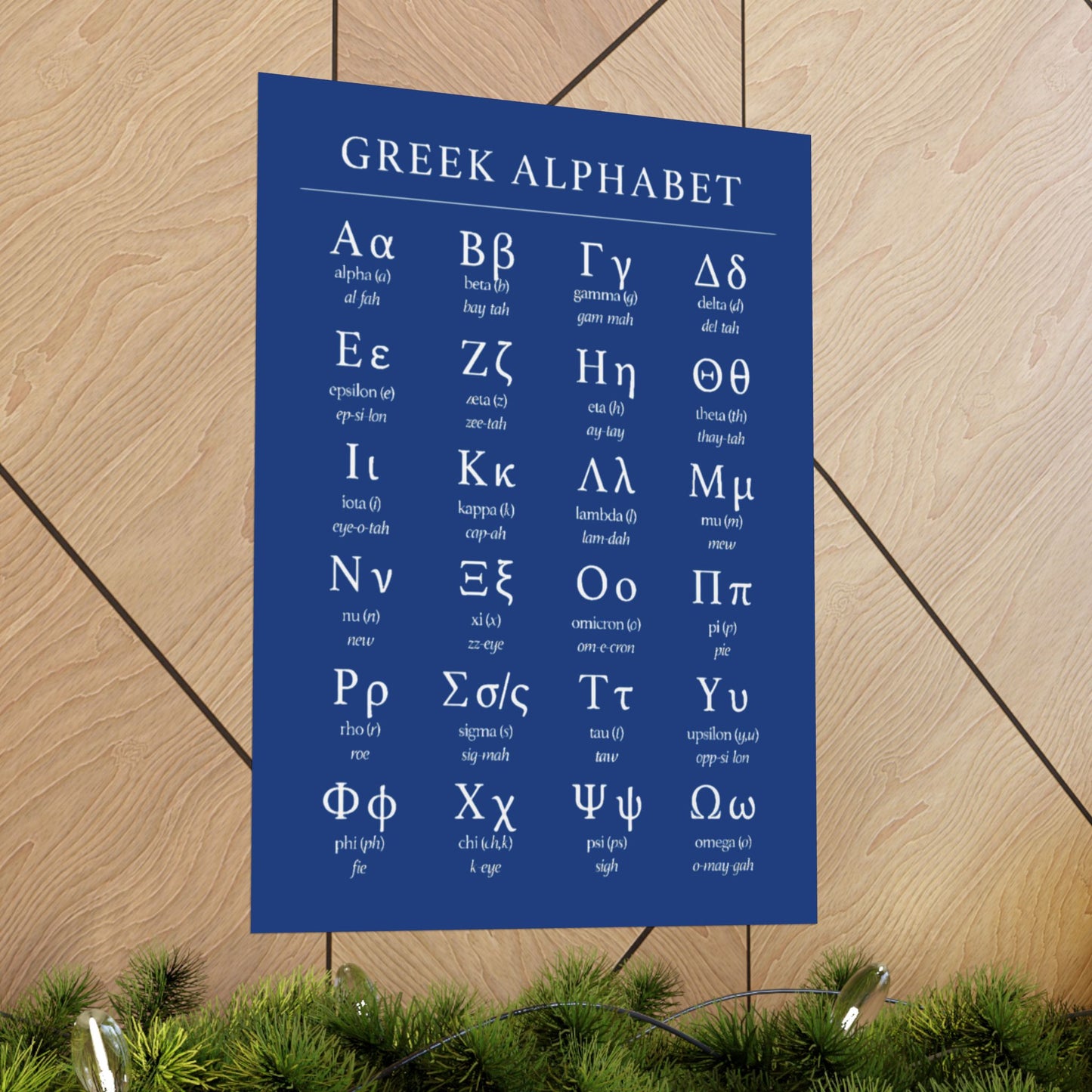 Greek Alphabet - Dark Blue Matte Vertical Posters