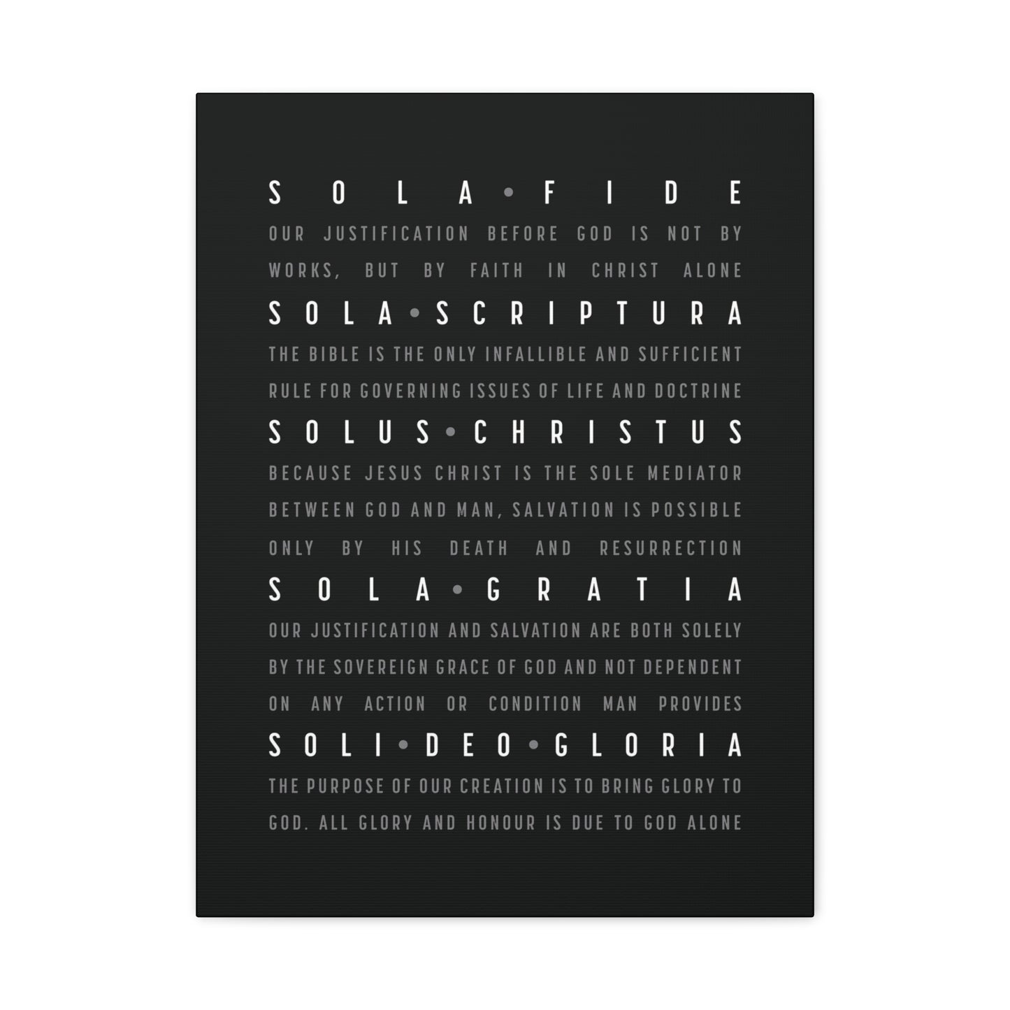 The Five Solas - Canvas Print