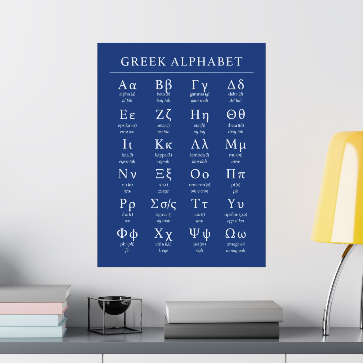 Greek Alphabet - Dark Blue Matte Vertical Posters