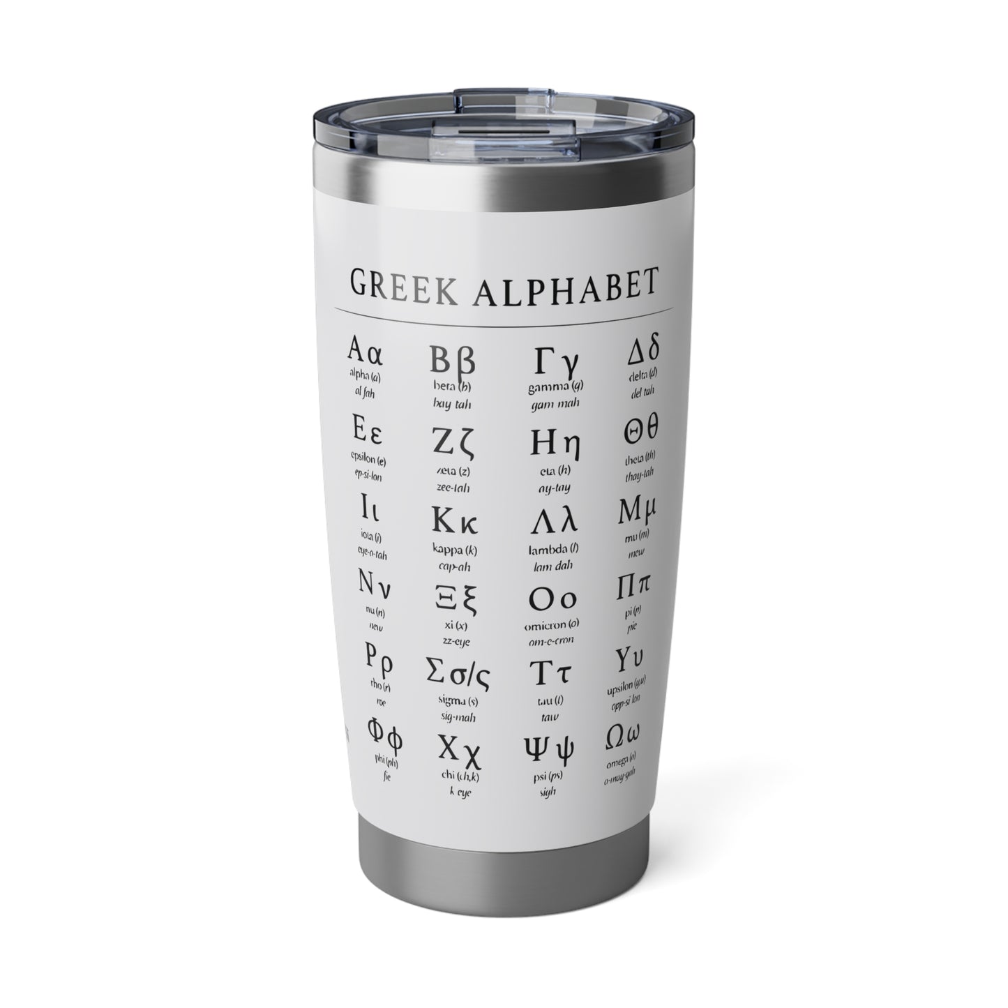 Greek Alphabet 20oz Tumbler