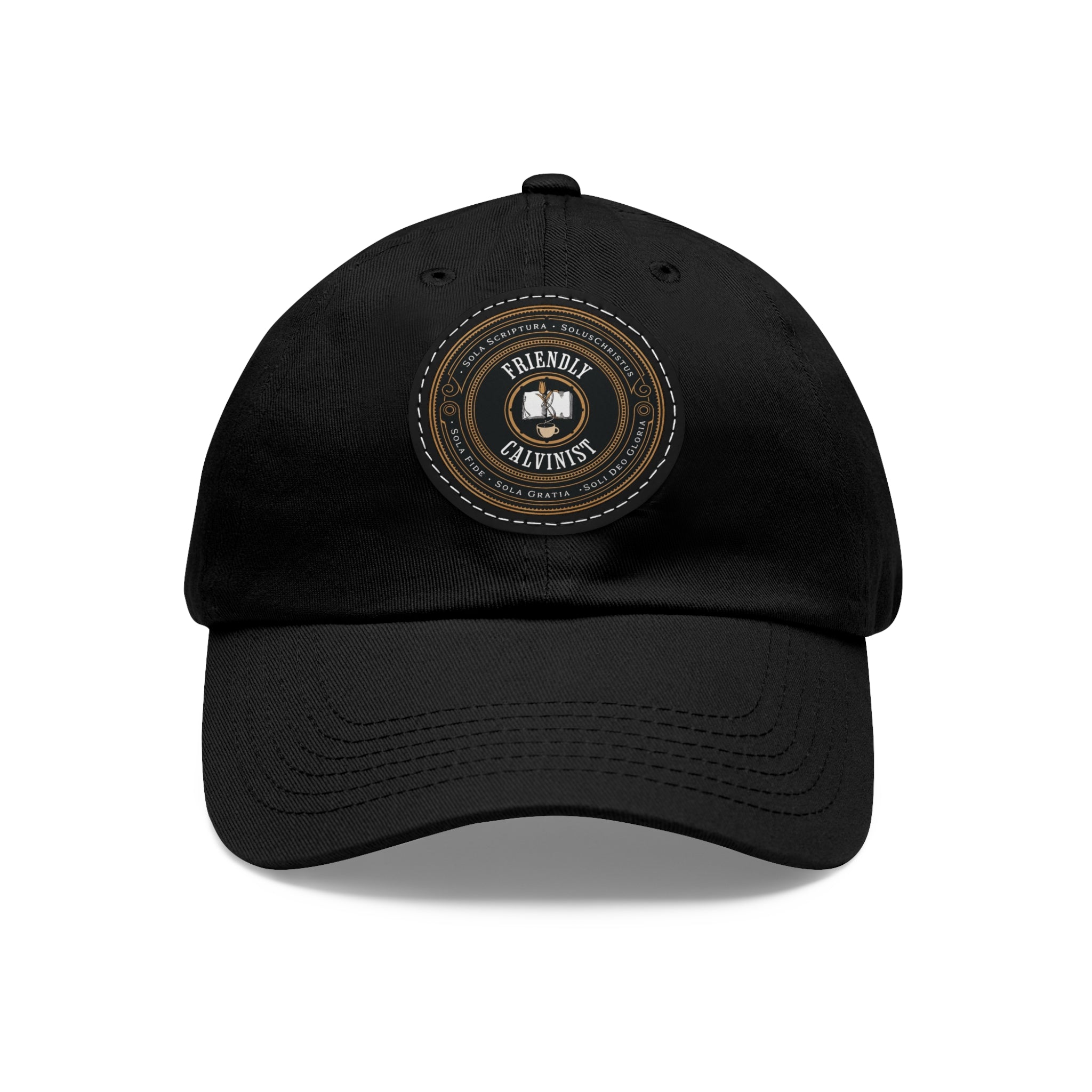Friendly Calvinist - Dad Hat with Round Leather Patch