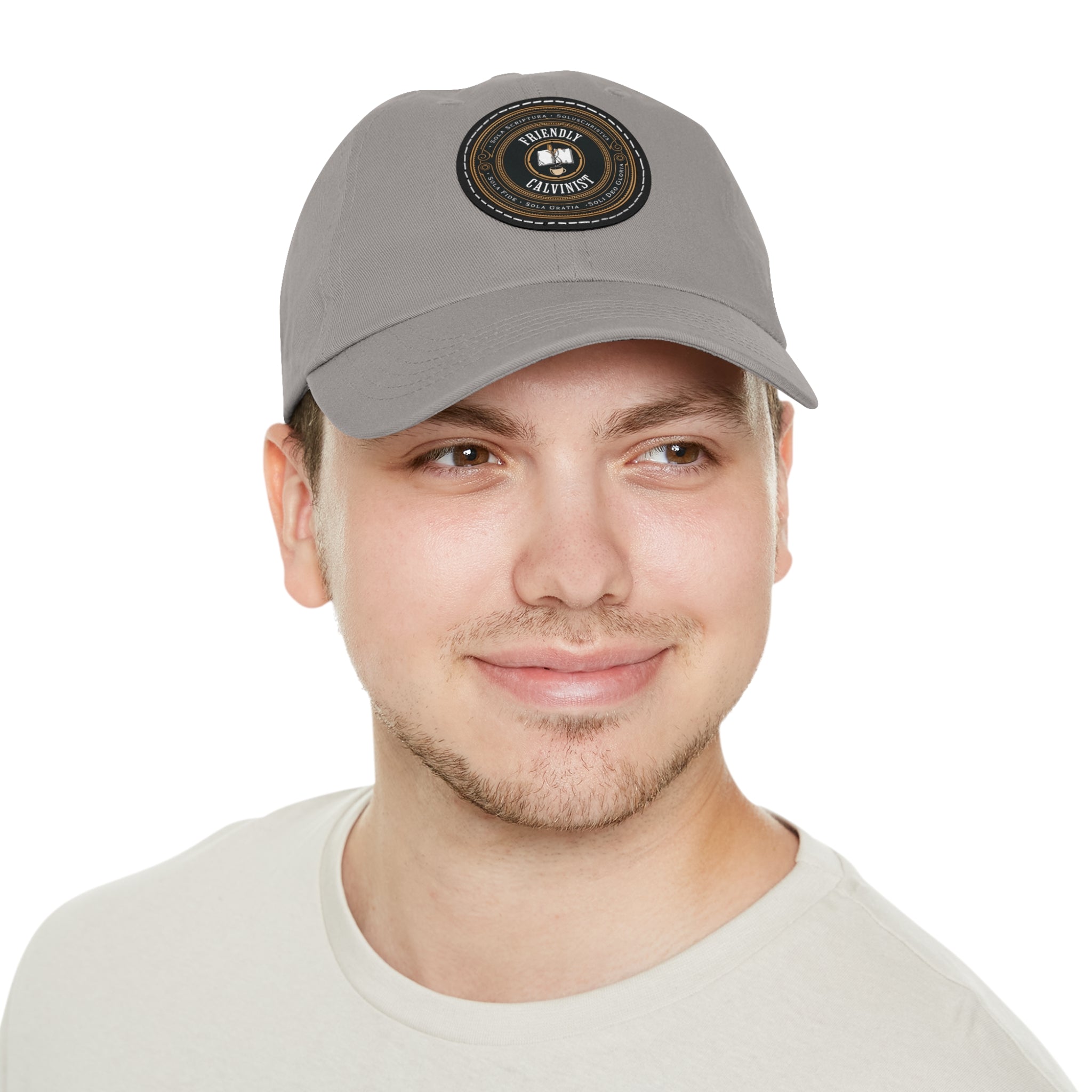 Friendly Calvinist - Dad Hat with Round Leather Patch