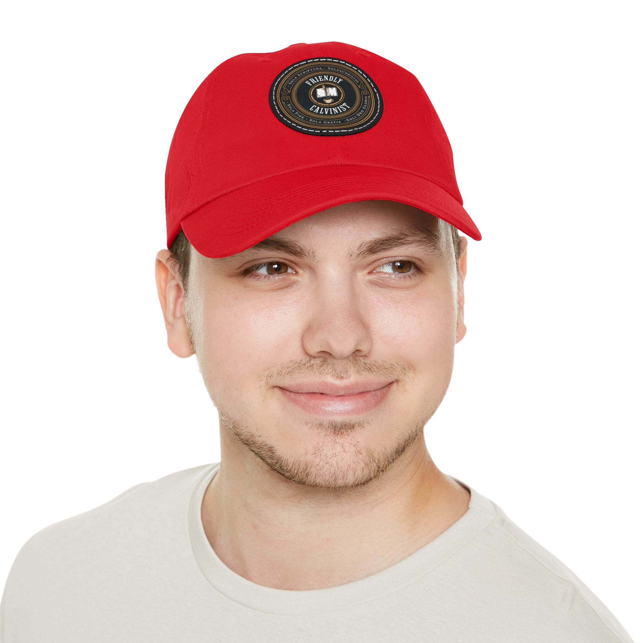 Friendly Calvinist - Dad Hat with Round Leather Patch