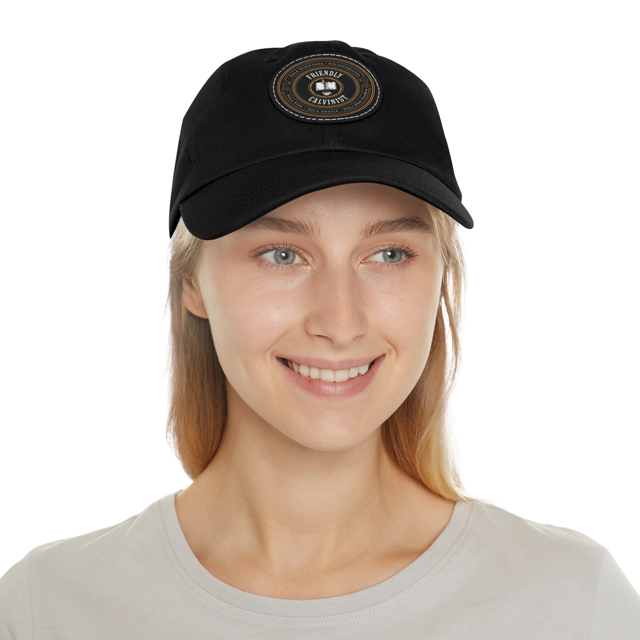 Friendly Calvinist - Dad Hat with Round Leather Patch