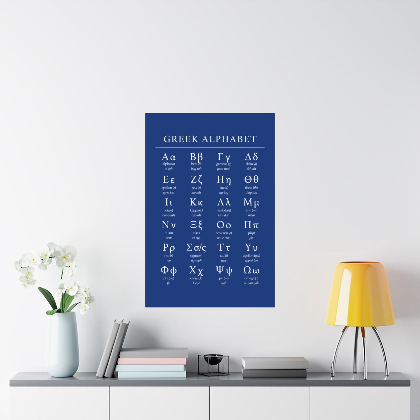 Greek Alphabet - Dark Blue Matte Vertical Posters