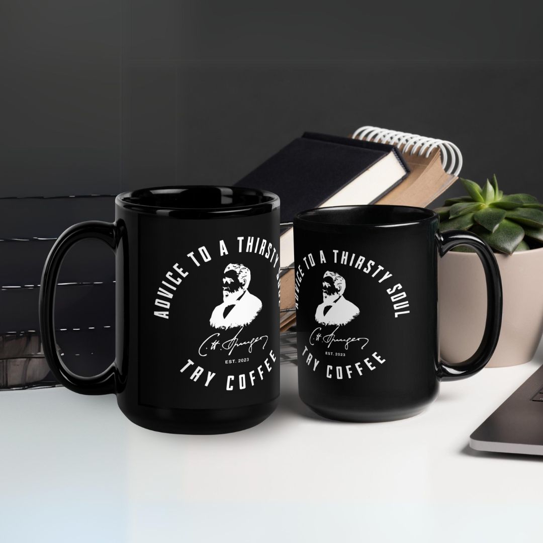 BLACK GLOSSY MUGS Calvinist Apparel™