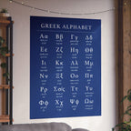 Greek Alphabet -  Dark Blue Matte Vertical Posters