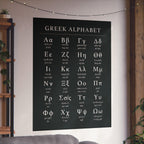 Greek Alphabet -  Black Matte Vertical Posters