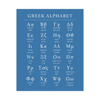 Greek Alphabet -  Aqua Blue Matte Vertical Posters