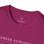 Greek Alphabet Unisex Softstyle T-Shirt - Perfect for Students and Scholars