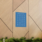 Greek Alphabet -  Aqua Blue Matte Vertical Posters