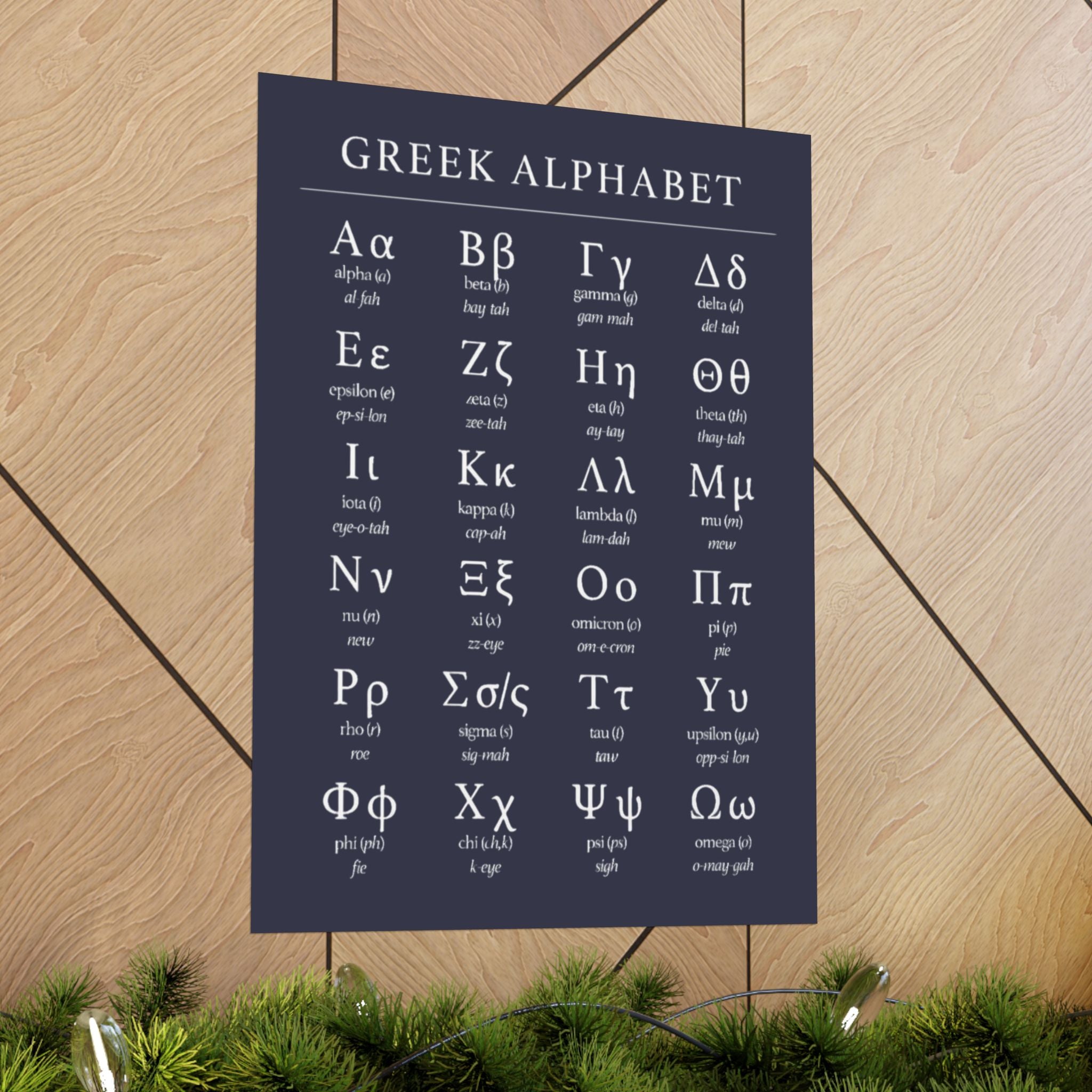 Greek Alphabet -  Dark Grey Matte Vertical Posters