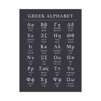 Greek Alphabet -  Dark Charcoal Matte Vertical Posters