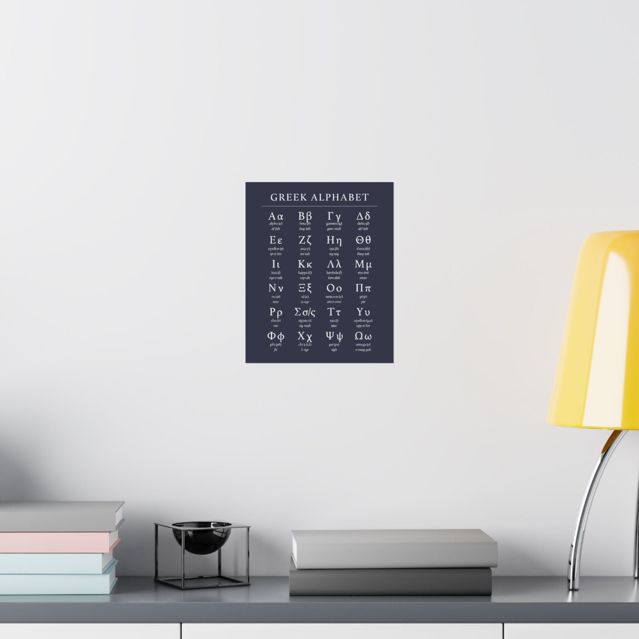 Greek Alphabet -  Dark Grey Matte Vertical Posters