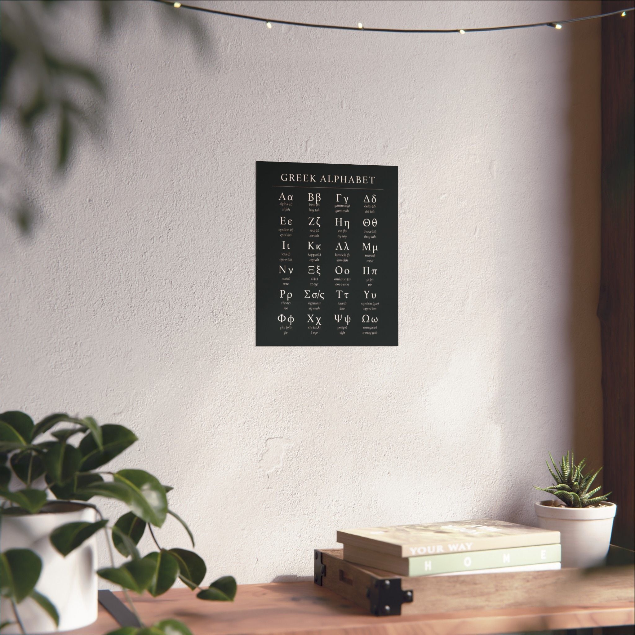 Greek Alphabet -  Black Matte Vertical Posters