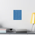 Greek Alphabet -  Aqua Blue Matte Vertical Posters