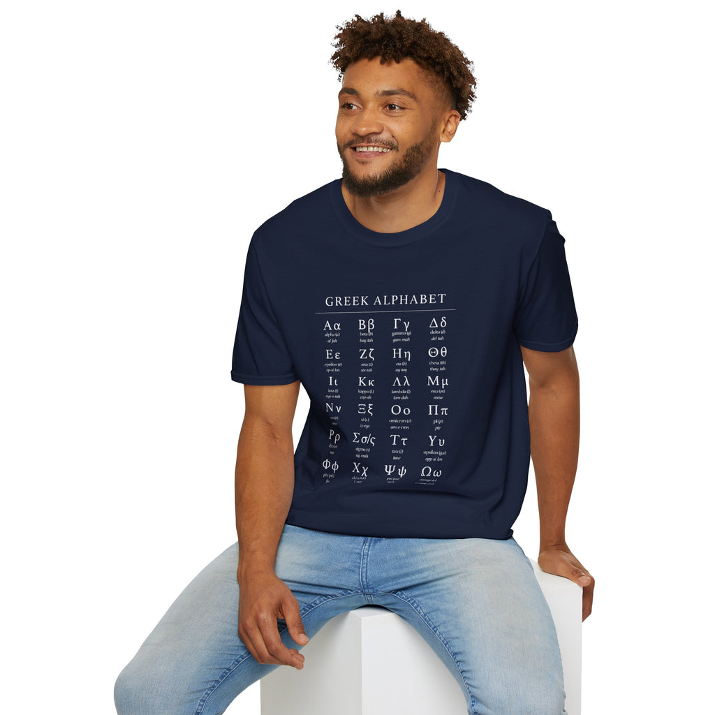 Greek Alphabet Unisex Softstyle T-Shirt - Perfect for Students and Scholars