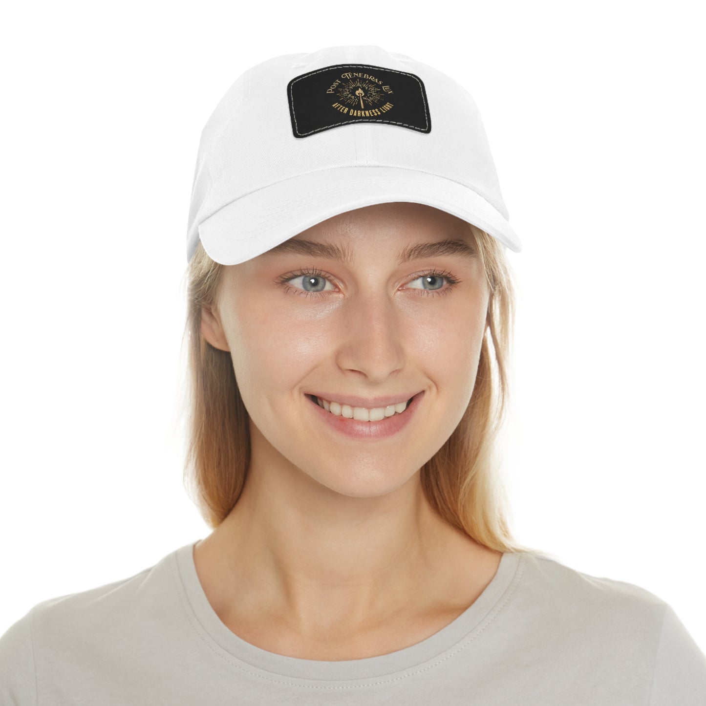 Post Tenebras Lux - Dad Hat with Leather Patch Calvinist Apparel™