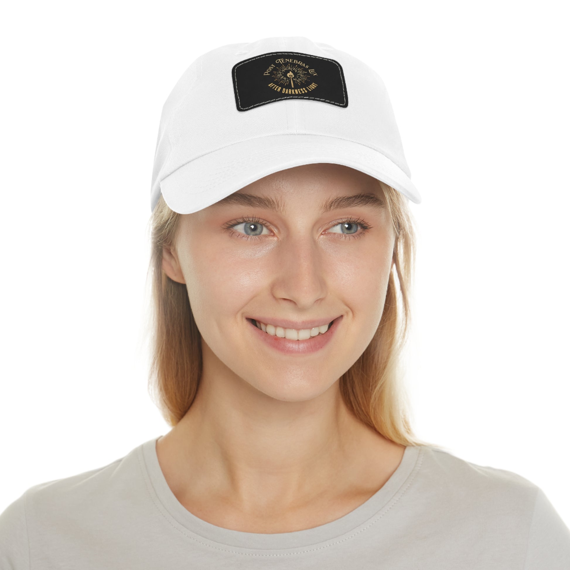 Post Tenebras Lux - Dad Hat with Leather Patch Calvinist Apparel™