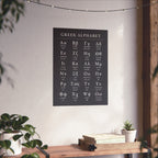 Greek Alphabet -  Dark Charcoal Matte Vertical Posters