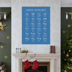Greek Alphabet -  Aqua Blue Matte Vertical Posters