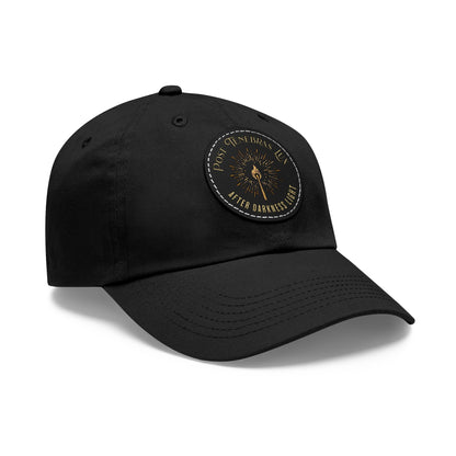 Post Tenebras Lux Dad Hat with Round Leather Patch Calvinist Apparel™