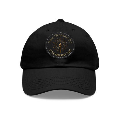 Post Tenebras Lux Dad Hat with Round Leather Patch Calvinist Apparel™