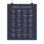 Greek Alphabet -  Dark Grey Matte Vertical Posters