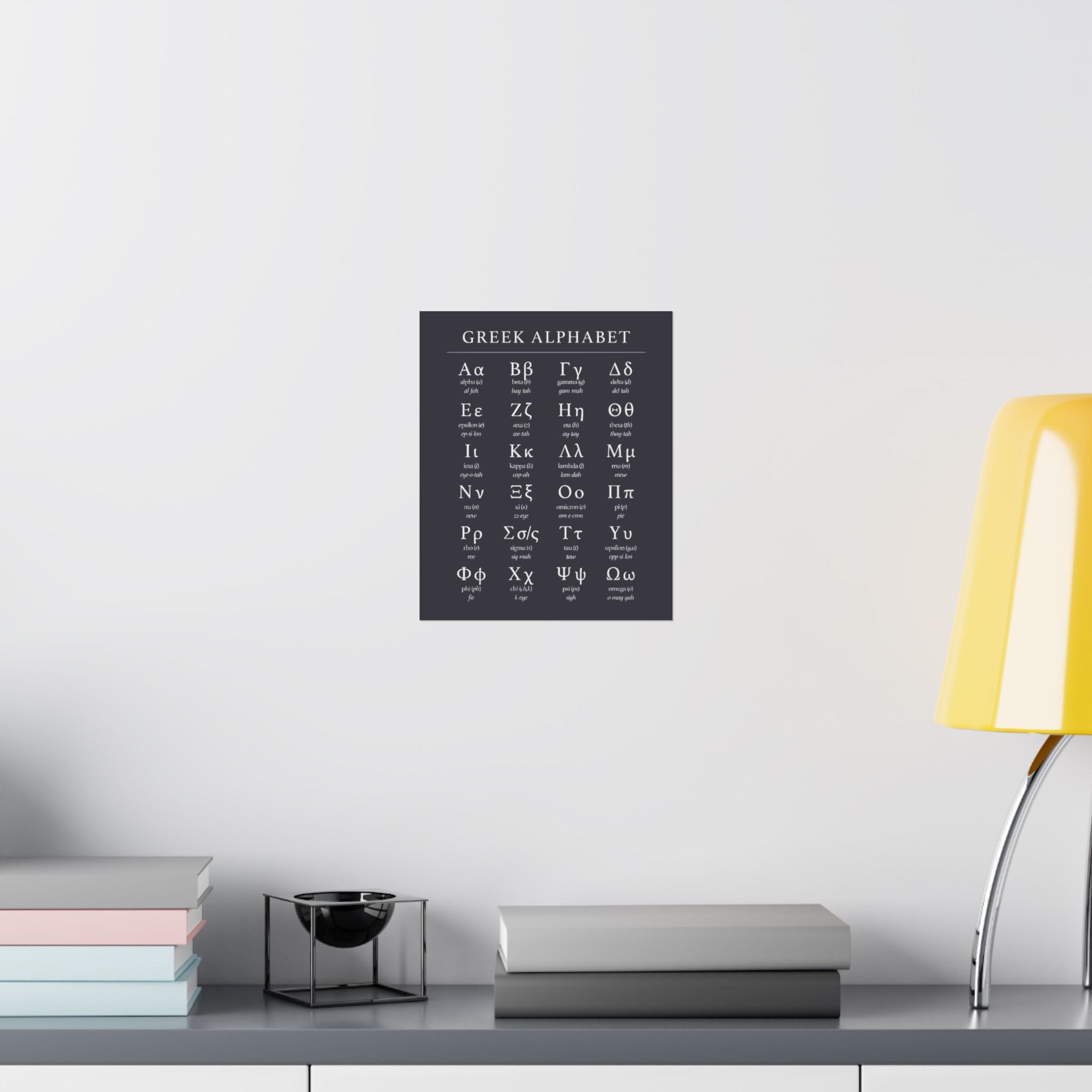 Greek Alphabet -  Dark Charcoal Matte Vertical Posters