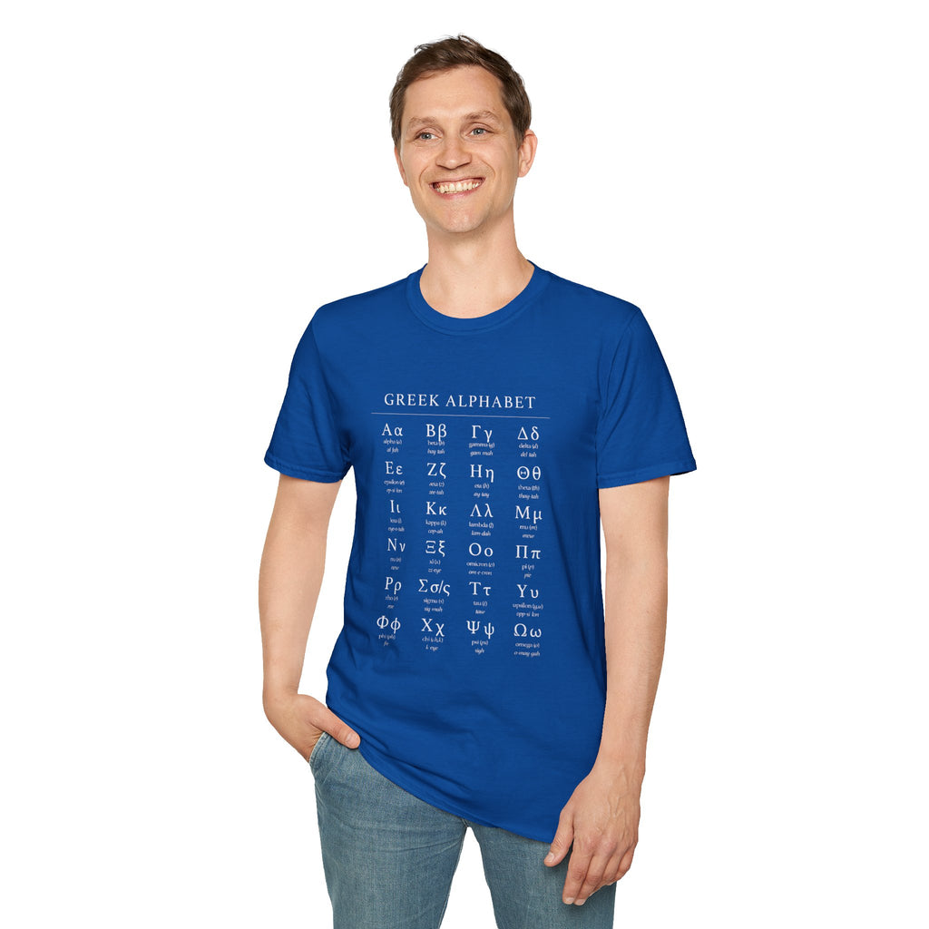 Greek Alphabet Unisex Softstyle T-Shirt - Perfect for Students and Scholars