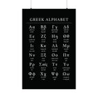 Greek Alphabet -  Black Matte Vertical Posters