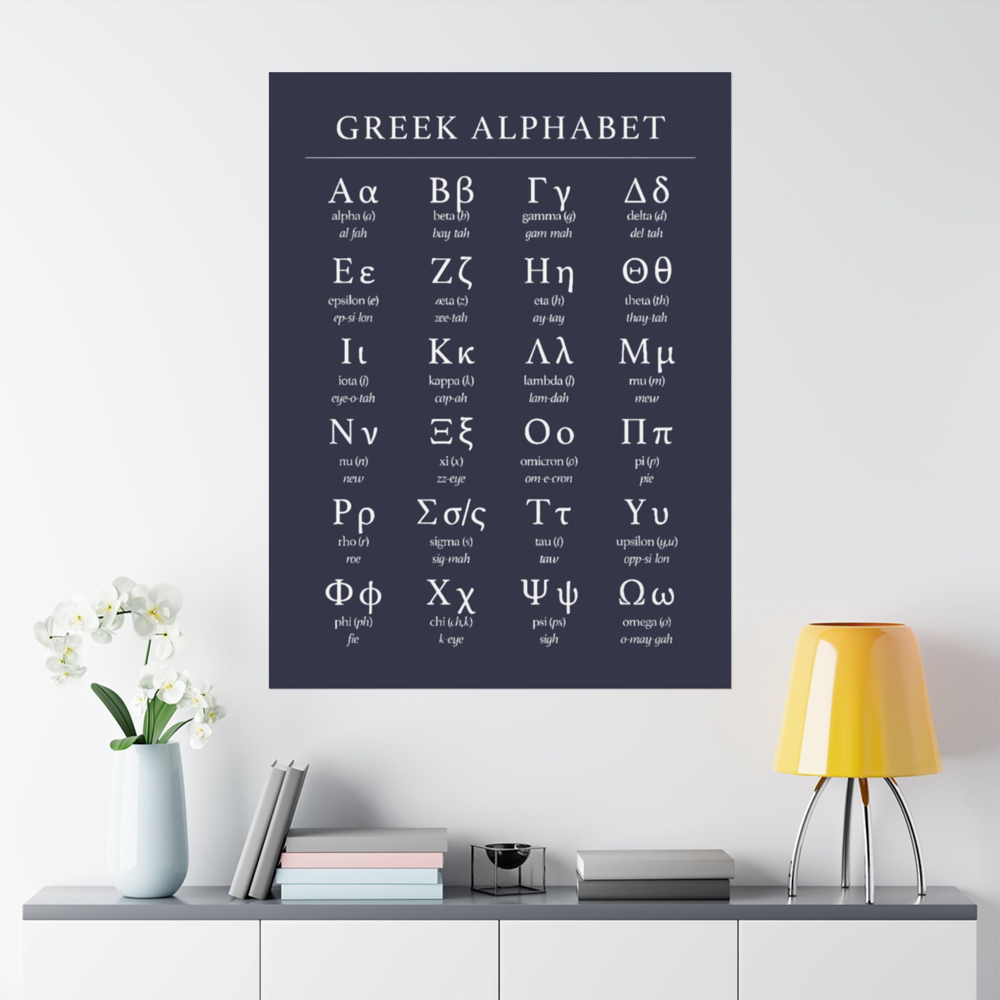 Greek Alphabet -  Dark Grey Matte Vertical Posters
