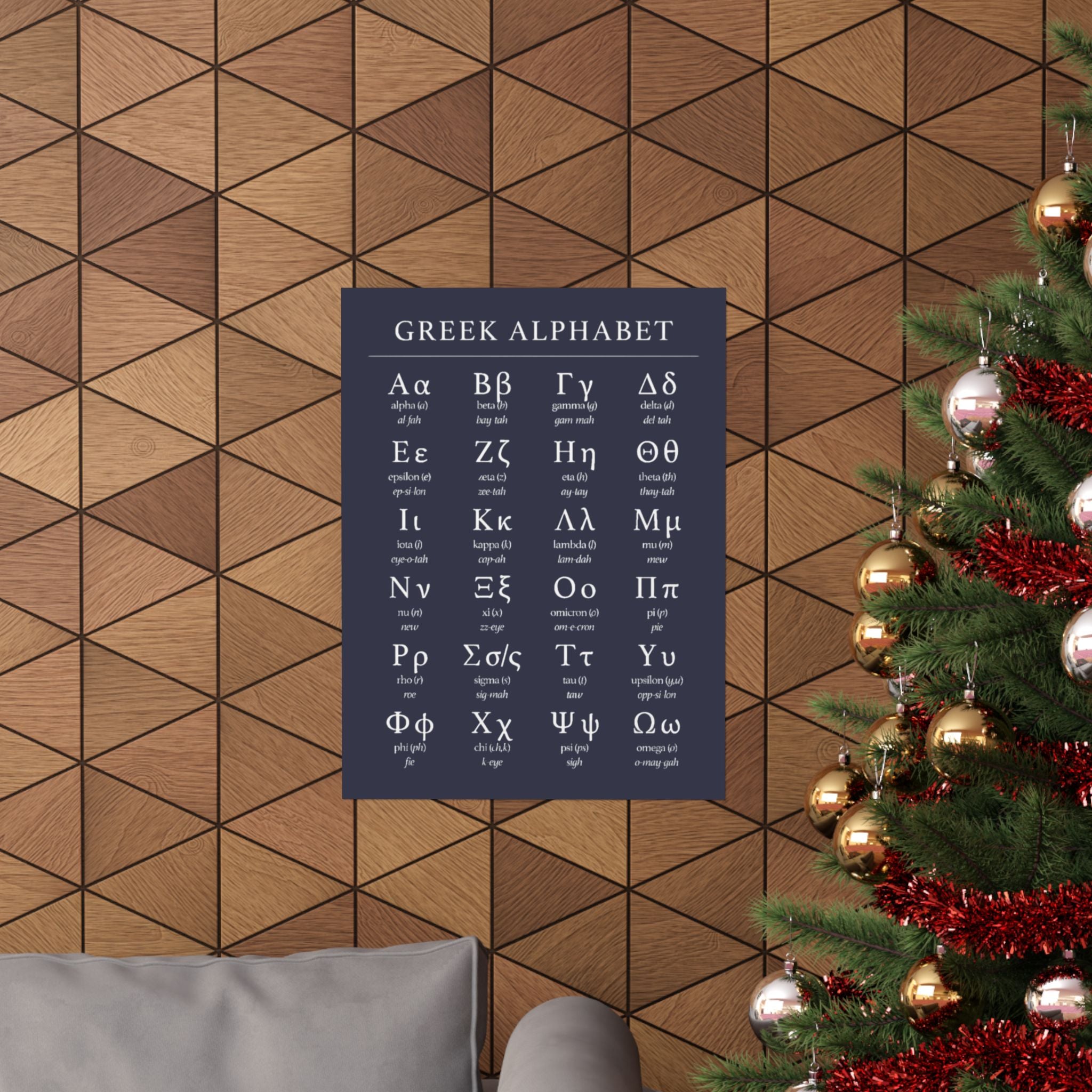 Greek Alphabet -  Dark Grey Matte Vertical Posters