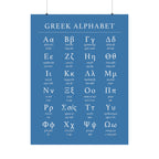 Greek Alphabet -  Aqua Blue Matte Vertical Posters