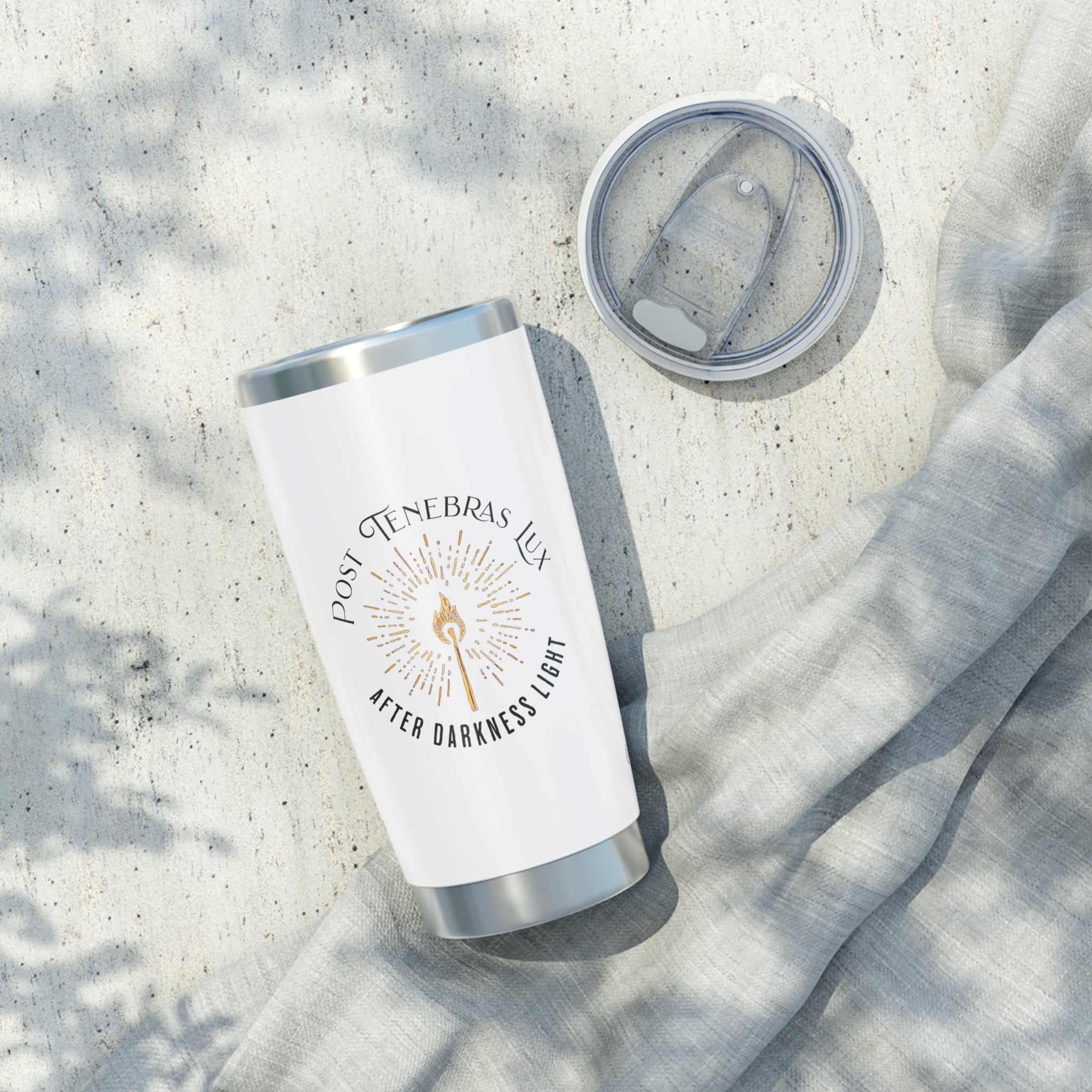 Post Tenebras Lux 20oz White Tumbler