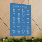 Greek Alphabet -  Aqua Blue Matte Vertical Posters