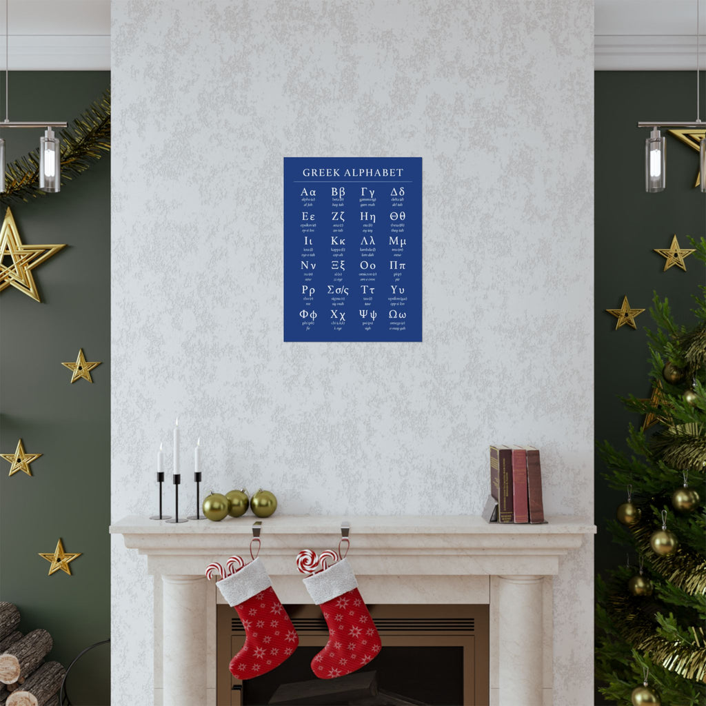 Greek Alphabet -  Dark Blue Matte Vertical Posters