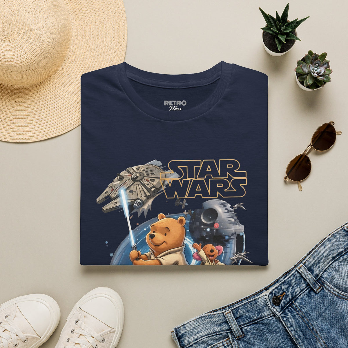 Winnie The Pooh Star Wars Tee — Retro Space Adventure Tee