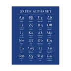 Greek Alphabet -  Dark Blue Matte Vertical Posters